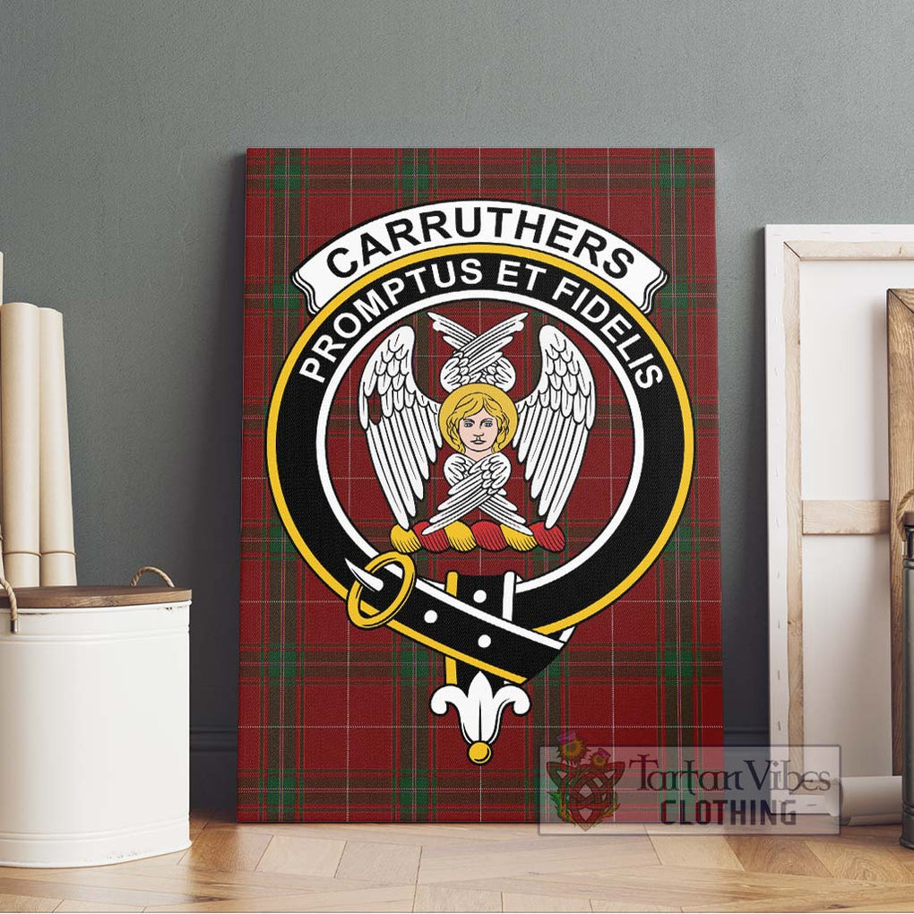 Carruthers Tartan Canvas Print Wall Art with Family Crest Without Frame - Tartan Vibes Clothing