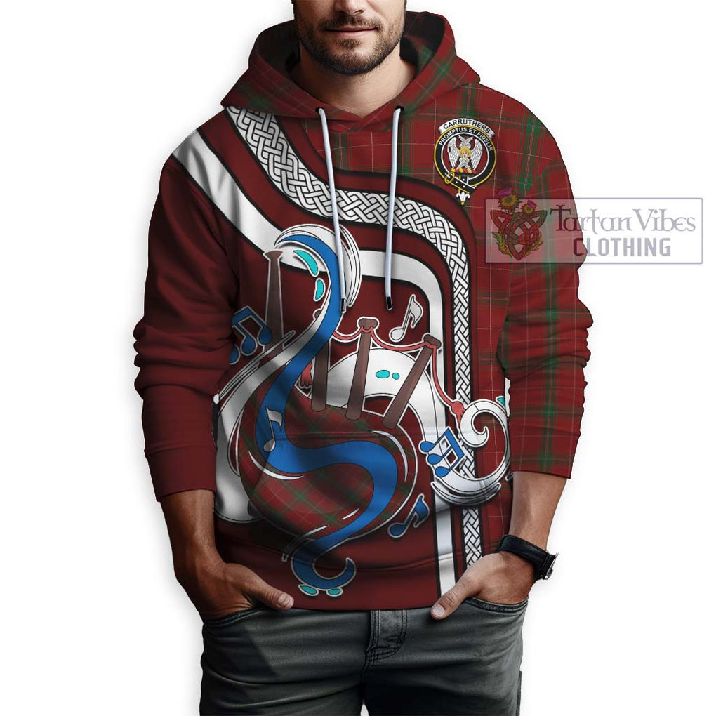 Carruthers Tartan Hoodie with Epic Bagpipe Style Zip Hoodie - Tartanvibesclothing Shop