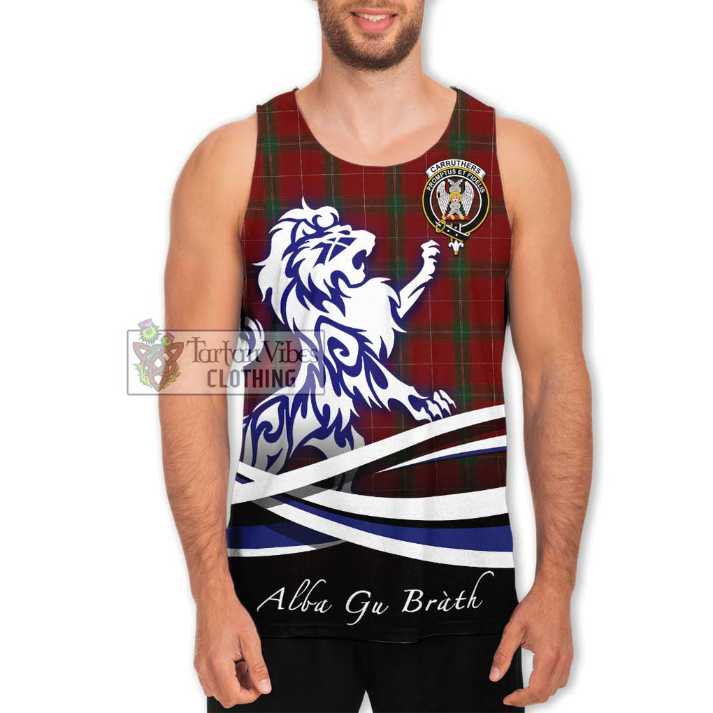 Carruthers Tartan Men's Tank Top with Alba Gu Brath Regal Lion Emblem Men - Tartan Vibes Clothing