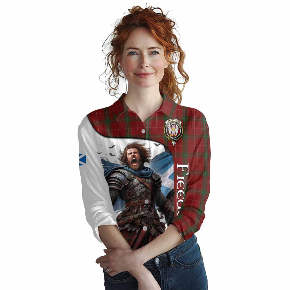 Tartan Vibes Clothing Carruthers Crest Tartan Women's Casual Shirt Inspired by the Freedom of Scottish Warrior