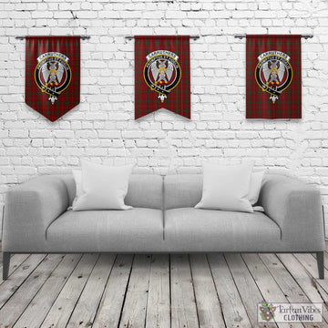 Carruthers Tartan Gonfalon, Tartan Banner with Family Crest