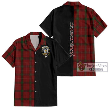 Carruthers Tartan Short Sleeve Button Shirt with Family Crest and Half Of Me Style