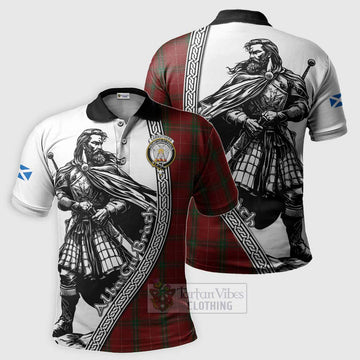 Carruthers Tartan Clan Crest Polo Shirt with Highlander Warrior Celtic Style