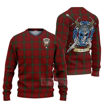 Carruthers Tartan Ugly Sweater with Family Crest Celtic Skull Style