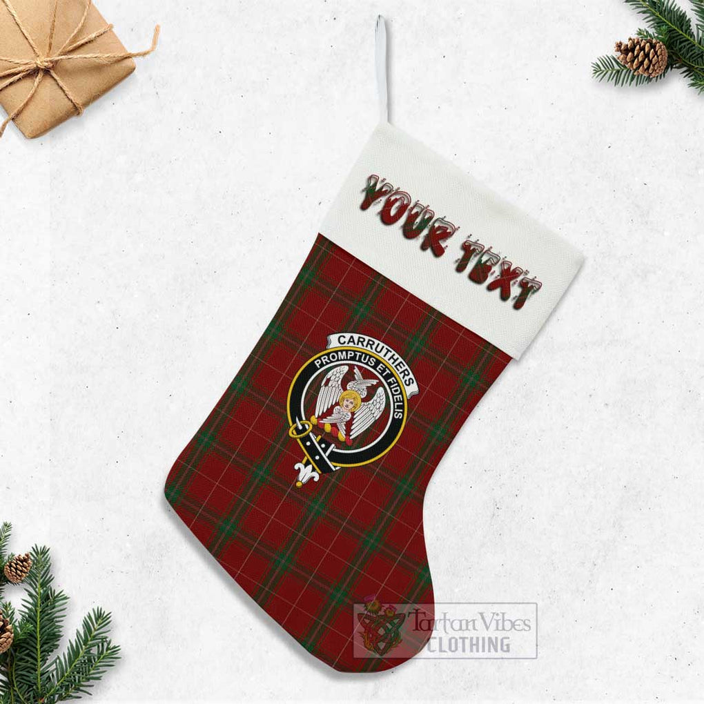 Tartan Vibes Clothing Carruthers Tartan Family Crest Christmas Stocking with Personalized Text