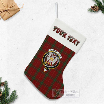 Carruthers Tartan Family Crest Christmas Stocking with Personalized Text