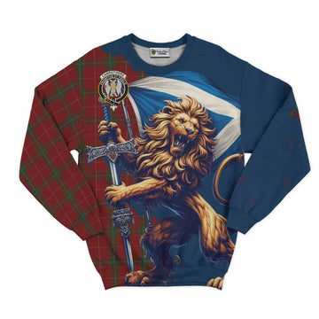 Carruthers Tartan Family Crest Sweatshirt with Scottish Majestic Lion