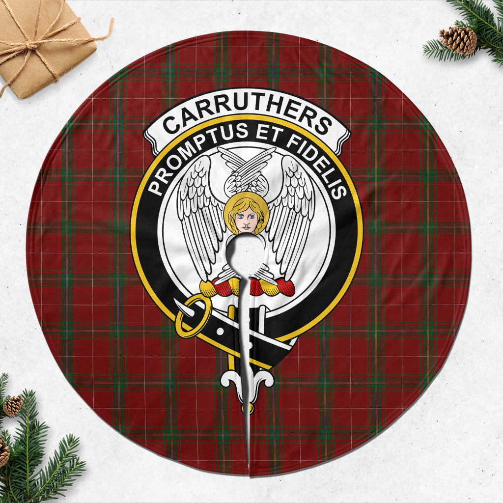 Carruthers Tartan Christmas Tree Skirt with Family Crest - Tartanvibesclothing