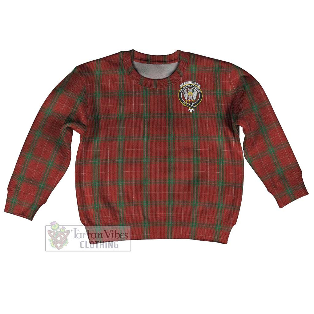 Tartan Vibes Clothing Carruthers Tartan Kid Ugly Sweater with Family Crest