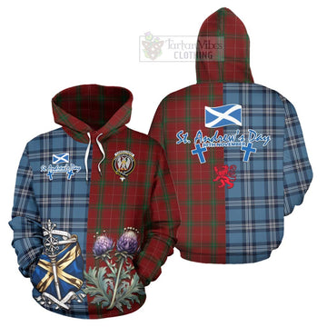 Carruthers Tartan Hoodie Happy St. Andrew's Day Half Tartan Style