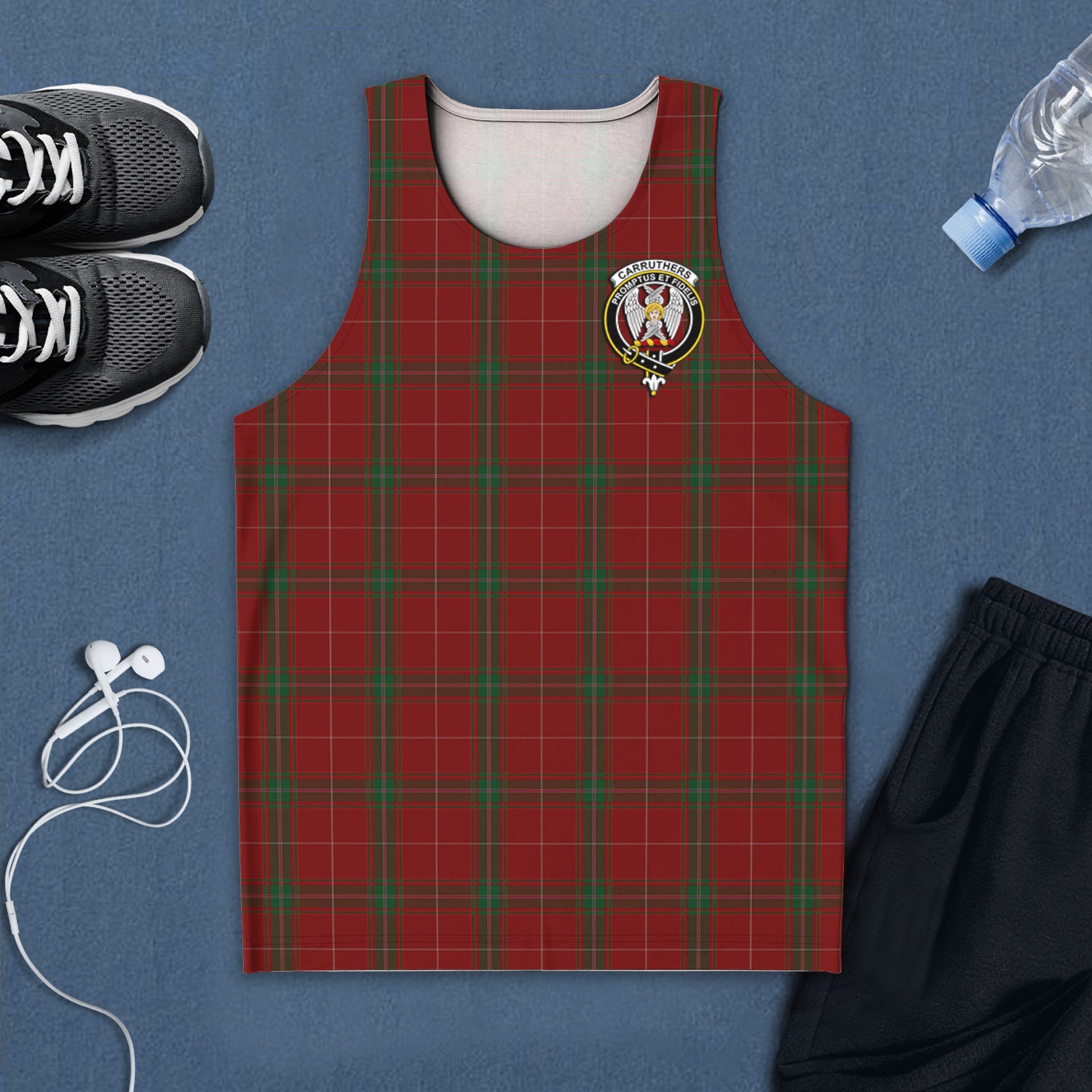 carruthers-tartan-mens-tank-top-with-family-crest