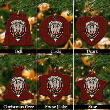 Carruthers Tartan Christmas Ceramic Ornaments with Family Crest