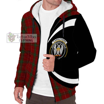 Carruthers Tartan Sherpa Hoodie with Family Crest Circle Style