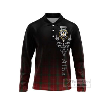 Carruthers Tartan Long Sleeve Polo Shirt Featuring Alba Gu Brath Family Crest Celtic Inspired