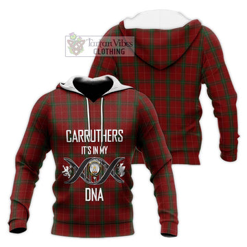 Carruthers Tartan Knitted Hoodie with Family Crest DNA In Me Style