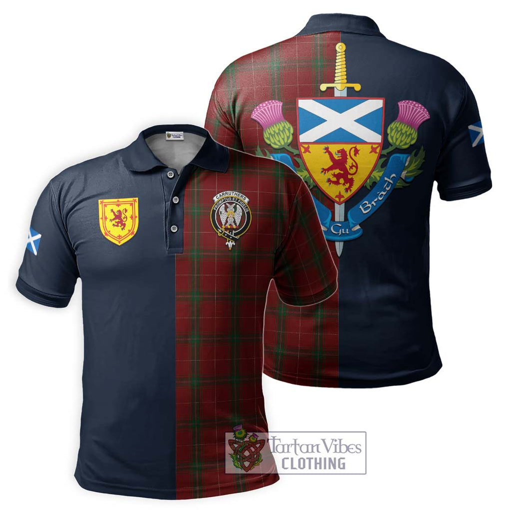 Tartan Vibes Clothing Carruthers Tartan Polo Shirt with Scottish Lion Royal Arm Half Style