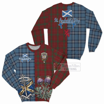 Carruthers Tartan Sweatshirt Happy St. Andrew's Day Half Tartan Style