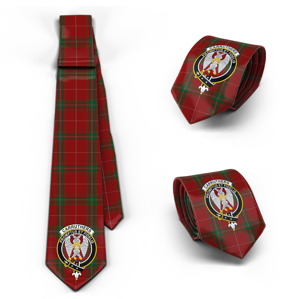 Carruthers Tartan Classic Necktie with Family Crest Necktie One Size - Tartan Vibes Clothing