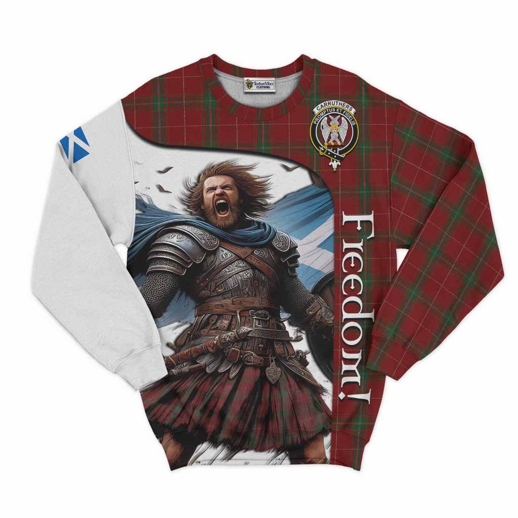 Tartan Vibes Clothing Carruthers Crest Tartan Sweatshirt Inspired by the Freedom of Scottish Warrior