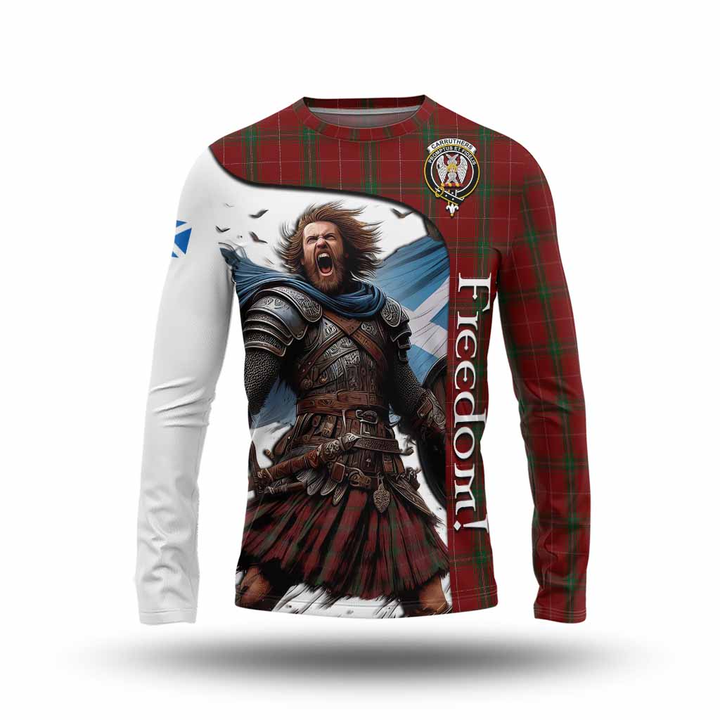 Tartan Vibes Clothing Carruthers Crest Tartan Long Sleeve T-Shirt Inspired by the Freedom of Scottish Warrior