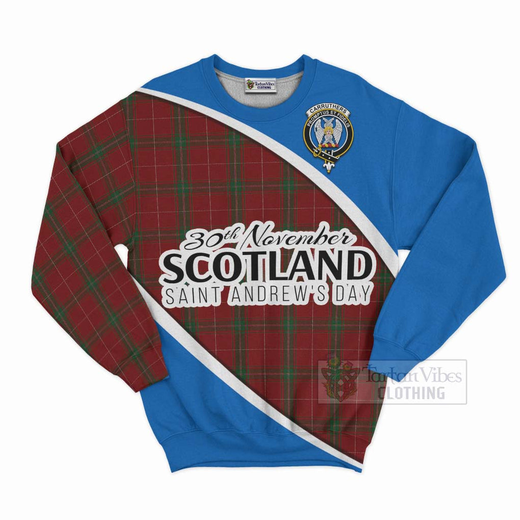 Tartan Vibes Clothing Carruthers Family Crest Tartan Sweatshirt Celebrate Saint Andrew's Day in Style