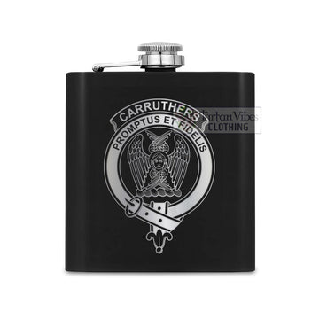 Carruthers Crest Hip Flask Set 7oz Black Stainless Steel with A Gift Box