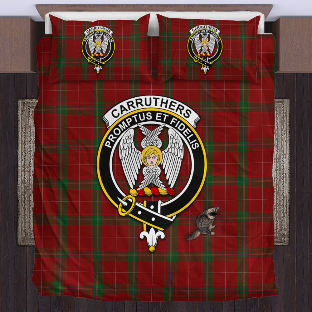 Carruthers Tartan Bedding Set with Family Crest US Bedding Set - Tartan Vibes Clothing