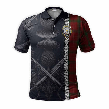 Carruthers Tartan Polo Shirt with Family Crest Cross Sword Thistle Celtic Vibes