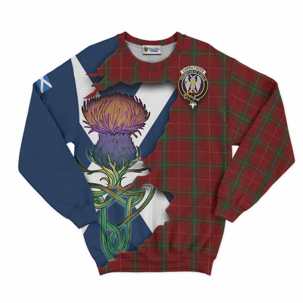 Carruthers Tartan Family Crest Sweatshirt Scottish Thistle Celtic Inspired Unisex - Tartan Vibes Clothing