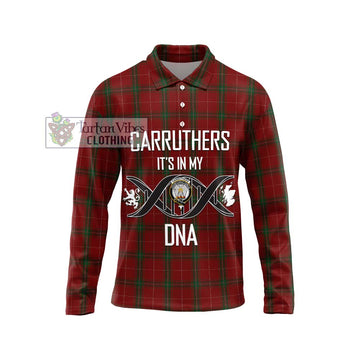 Carruthers Tartan Long Sleeve Polo Shirt with Family Crest DNA In Me Style