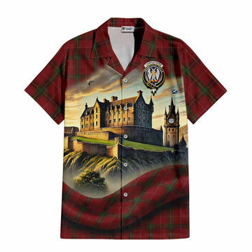 Carruthers Tartan Family Crest Hawaiian Shirt with Scottish Ancient Castle Style Kid - Tartan Vibes Clothing