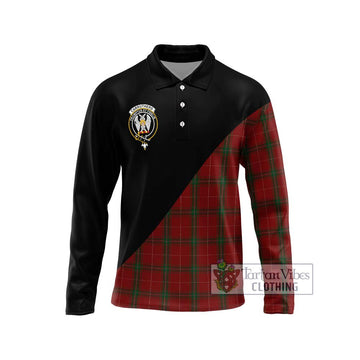 Carruthers Tartan Long Sleeve Polo Shirt with Family Crest and Military Logo Style