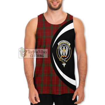 Carruthers Tartan Men's Tank Top with Family Crest Circle Style