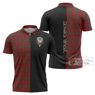 Carruthers Tartan Zipper Polo Shirt with Family Crest and Half Of Me Style