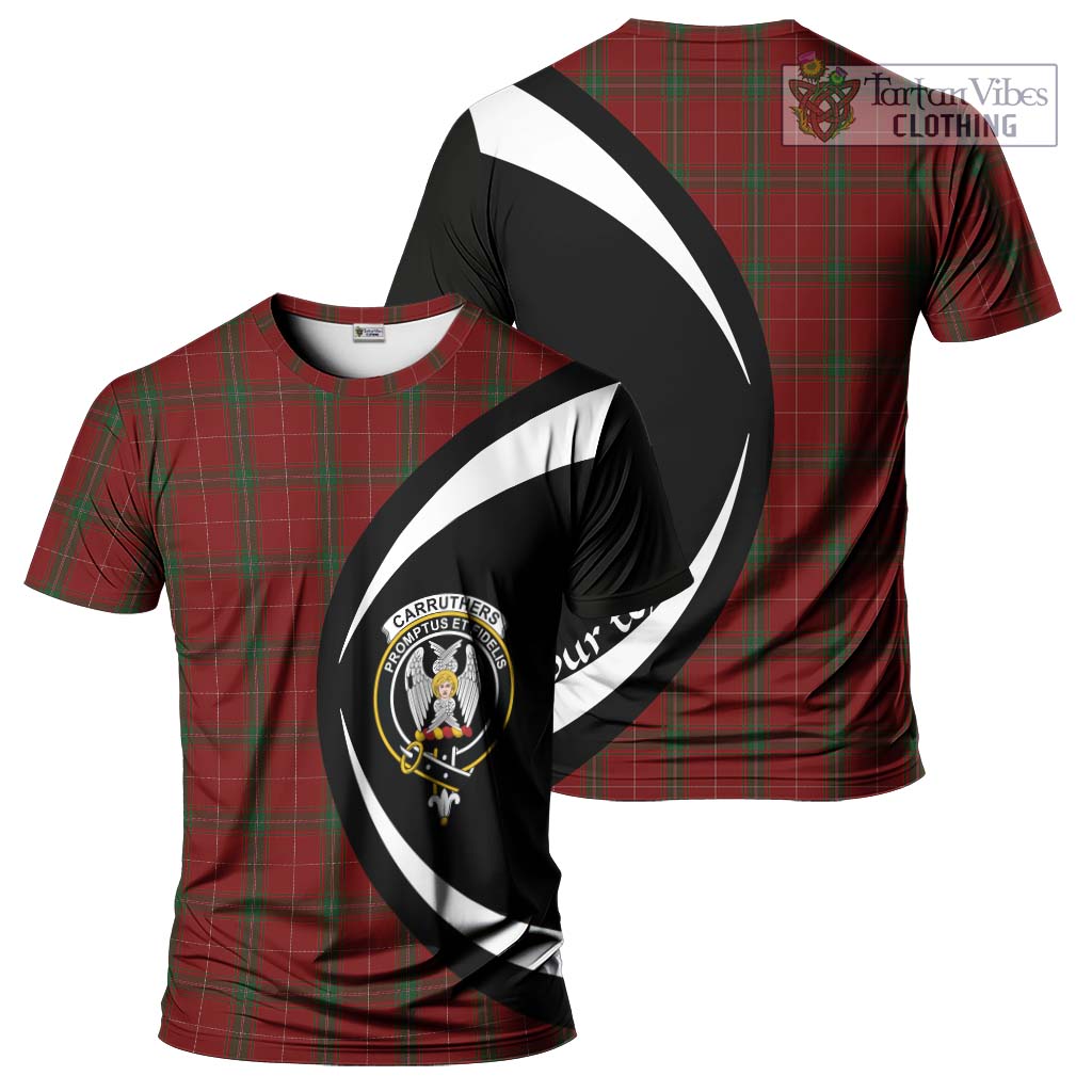 Tartan Vibes Clothing Carruthers Tartan T-Shirt with Family Crest Circle Style