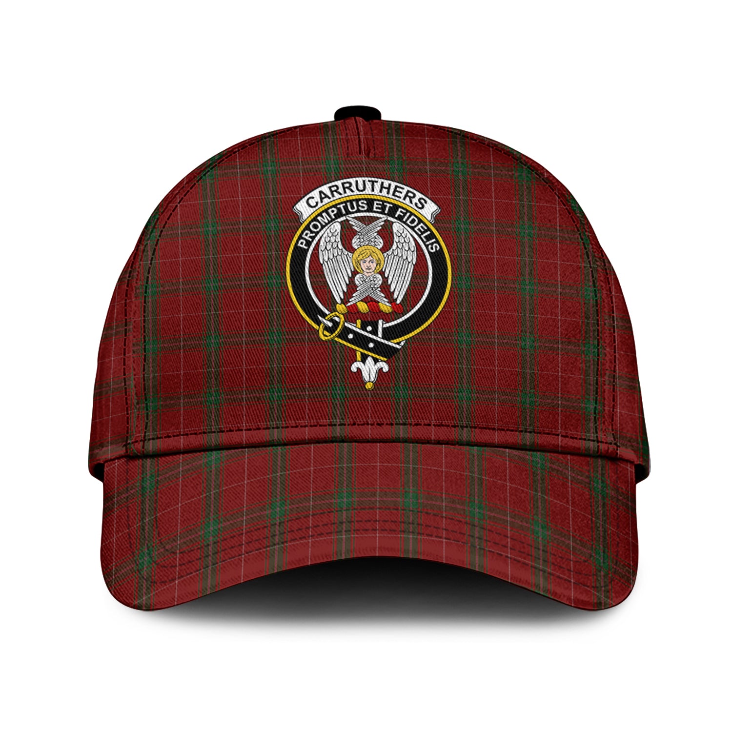 Carruthers Tartan Classic Cap with Family Crest Classic Cap Universal Fit - Tartan Vibes Clothing