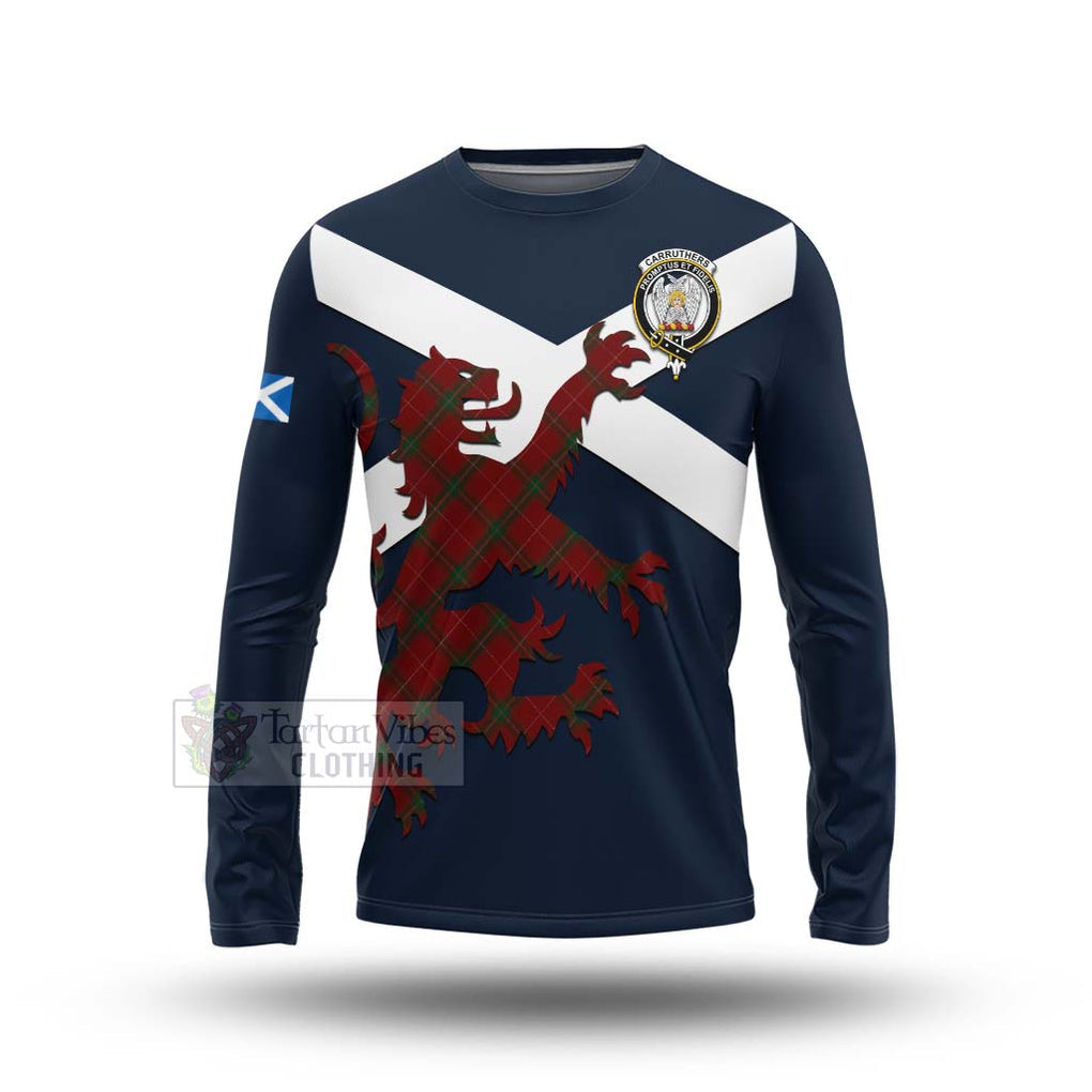 Tartan Vibes Clothing Carruthers Tartan Lion Rampant Long Sleeve T-Shirt – Proudly Display Your Heritage with Alba Gu Brath and Clan Name