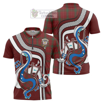 Carruthers Tartan Zipper Polo Shirt with Epic Bagpipe Style