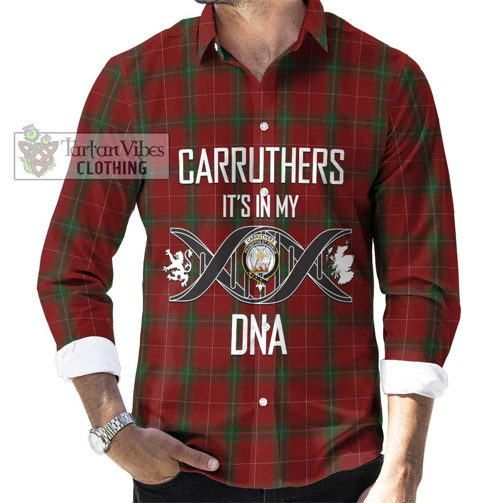 Carruthers Tartan Long Sleeve Button Shirt with Family Crest DNA In Me Style Men's Shirt S - Tartanvibesclothing Shop