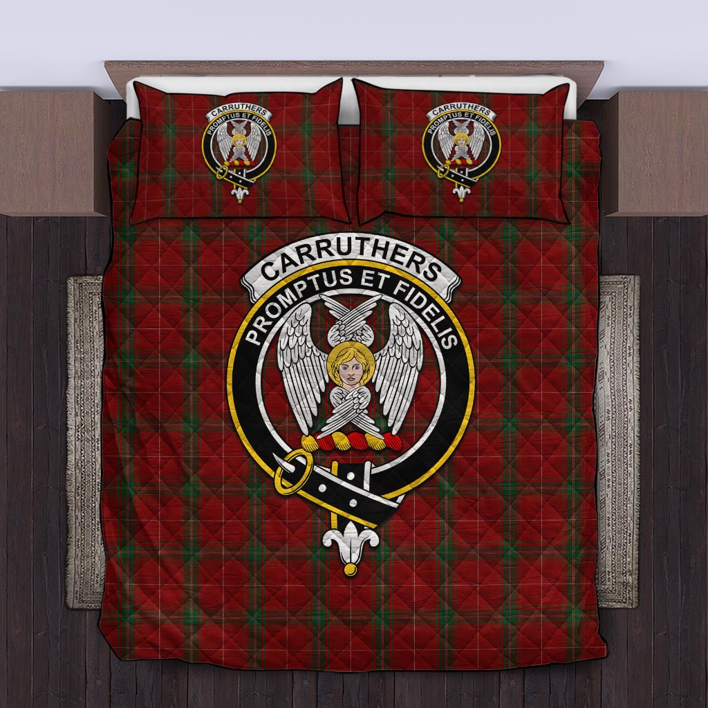 Carruthers Tartan Quilt Bed Set with Family Crest Twin - Tartan Vibes Clothing