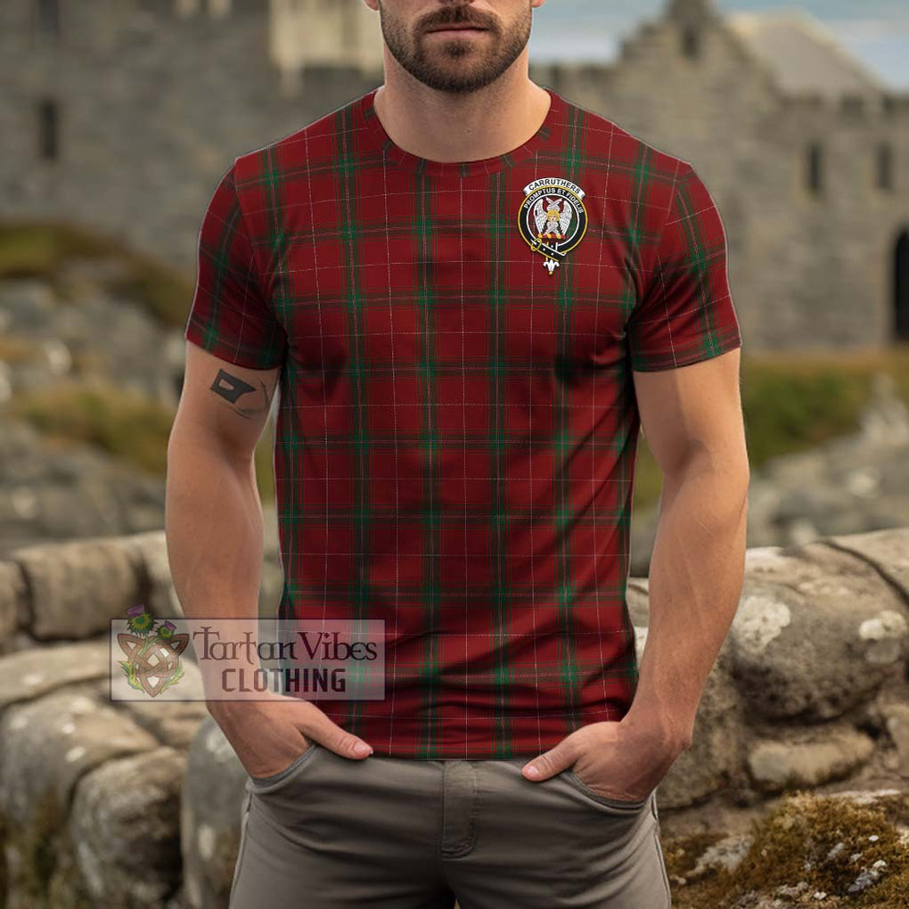 Carruthers Tartan Cotton T-Shirt with Family Crest Men's Shirt - Tartanvibesclothing Shop