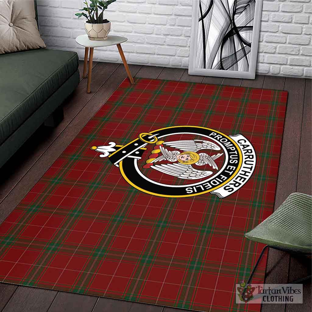 Tartan Vibes Clothing Carruthers Tartan Area Rug with Family Crest