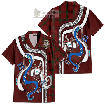 Carruthers Tartan Short Sleeve Button Shirt with Epic Bagpipe Style