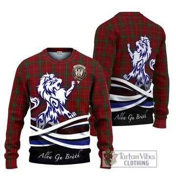 Carruthers Tartan Ugly Sweater with Alba Gu Brath Regal Lion Emblem