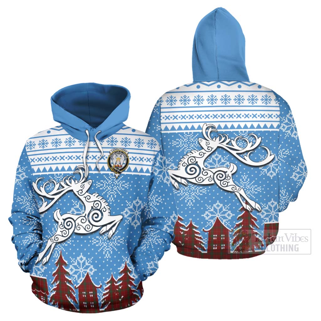 Tartan Vibes Clothing Carruthers Clan Christmas Hoodie Celtic Reindeer Style