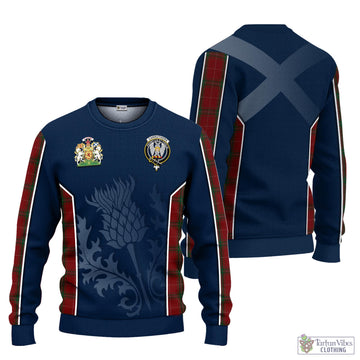 Carruthers Tartan Knitted Sweatshirt with Family Crest and Scottish Thistle Vibes Sport Style