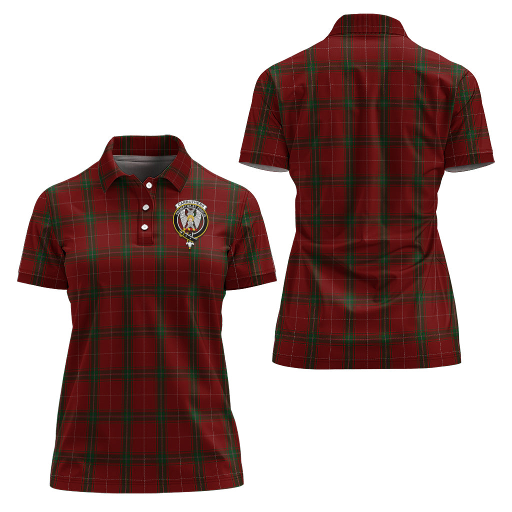 Carruthers Tartan Polo Shirt with Family Crest For Women Women - Tartan Vibes Clothing