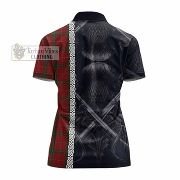 Carruthers Tartan Women's Polo Shirt with Family Crest Cross Sword Thistle Celtic Vibes