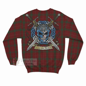 Carruthers Tartan Sweatshirt with Family Crest Celtic Skull Style