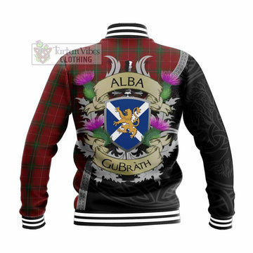 Carruthers Tartan Family Crest Baseball Jacket Lion Rampant Royal Thistle Shield Celtic Inspired - Tartan Vibes Clothing